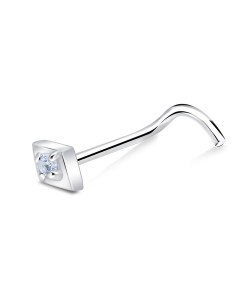 Silver Curved Nose Stud NSKB-1745